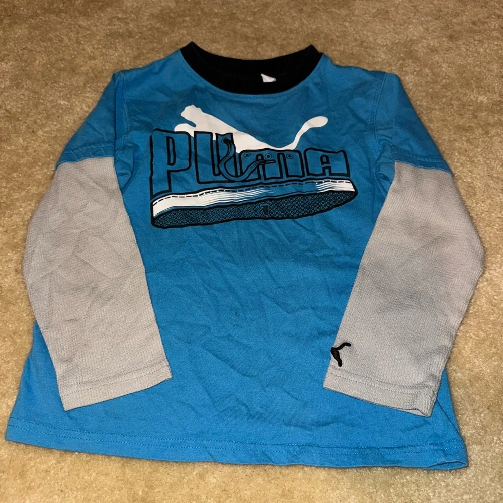 Puma Boys' Shirt in Blue and Black - Picture 2 of 4